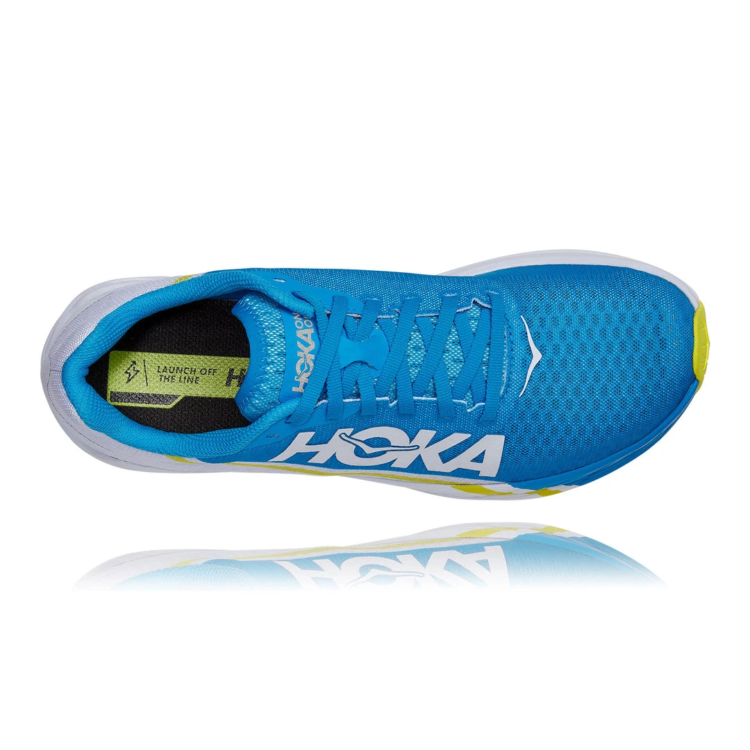 HOKA Shoes Unisex All Gender Rocket X Running Shoe - White/Diva Blue - Regular (D) 5 HOKA Shoes Unisex All Gender Rocket X Running Shoe - White/Diva Blue - Regular (D)
