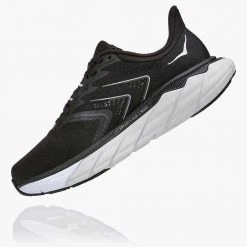 HOKA Women's Arahi 5 Running Shoe- Black/White- Regular (B) 9 HOKA Women's Arahi 5 Running Shoe- Black/White- Regular (B)