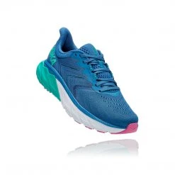 HOKA Shoes Women's Arahi 5 Running Shoe - Vallarta Blue/Atlantis - Regular (B)