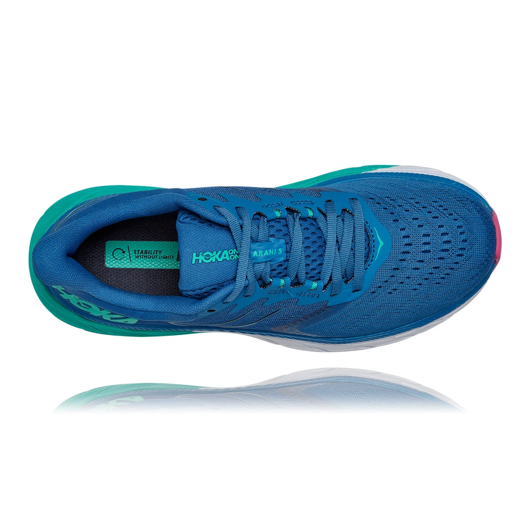 HOKA Shoes Women's Arahi 5 Running Shoe - Vallarta Blue/Atlantis - Regular (B) 5 HOKA Shoes Women's Arahi 5 Running Shoe - Vallarta Blue/Atlantis - Regular (B)