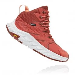 HOKA Women's Anacapa Mid GoreTEX Hiking Shoes - Hot Sauce/Cherry Mahogany - Regular (B)
