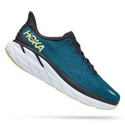 HOKA Men's Clifton 8 Running Shoe - Blue Coral/Butterfly - Wide (2E) Shoes