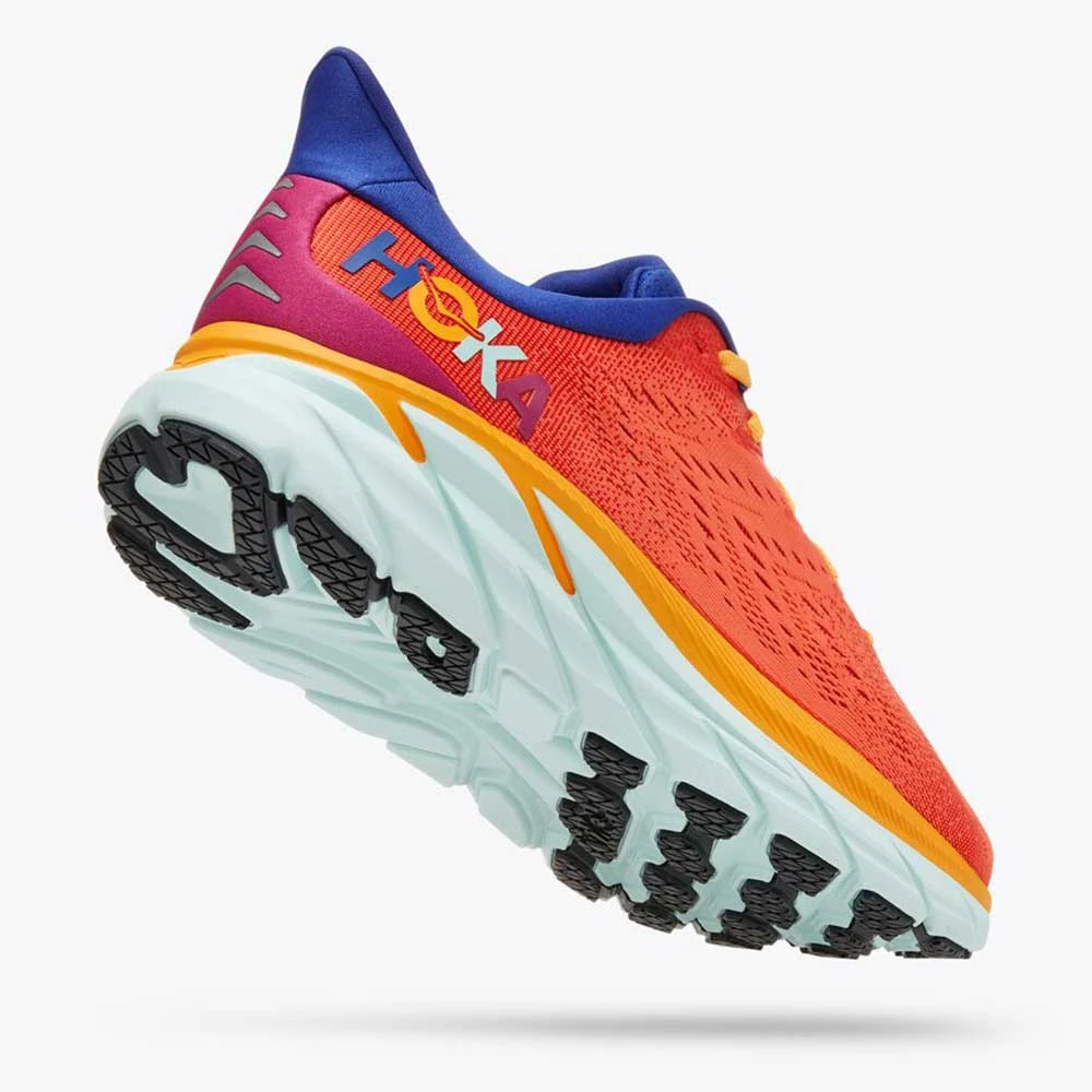 HOKA Men's Clifton 8 Running Shoe- Fiesta/Bluing- Regular (D) 3 HOKA Men's Clifton 8 Running Shoe- Fiesta/Bluing- Regular (D)