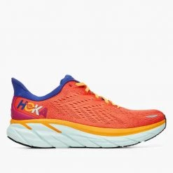 HOKA Men's Clifton 8 Running Shoe- Fiesta/Bluing- Regular (D) 11 HOKA Men's Clifton 8 Running Shoe- Fiesta/Bluing- Regular (D)
