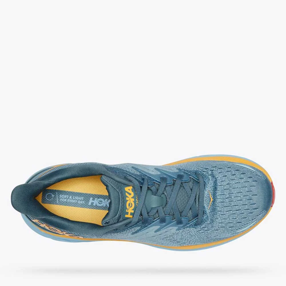 HOKA Men's Clifton 8 Running Shoe - Goblin Blue/Mountain Spring - Regular (D) Shoes 5 HOKA Men's Clifton 8 Running Shoe - Goblin Blue/Mountain Spring - Regular (D) Shoes