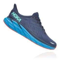 HOKA Men's Clifton 8 Running Shoe - Outer Space/Vallarta Blue - Regular (D)