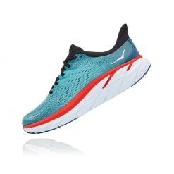 HOKA Men's Clifton 8 Running Shoe - Real Teal/Aquarelle - Wide (2E) Shoes 9 HOKA Men's Clifton 8 Running Shoe - Real Teal/Aquarelle - Wide (2E) Shoes