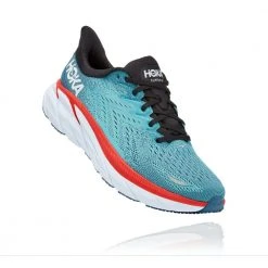 HOKA Men's Clifton 8 Running Shoe - Real Teal/Aquarelle - Wide (2E) Shoes