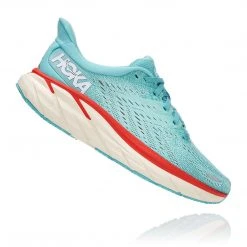 HOKA Shoes Women's Clifton 8 Running Shoe - Aquarelle/Eggshell Blue - Regular (B)