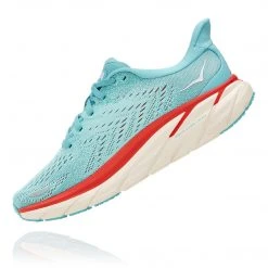 HOKA Shoes Women's Clifton 8 Running Shoe - Aquarelle/Eggshell Blue - Regular (B)