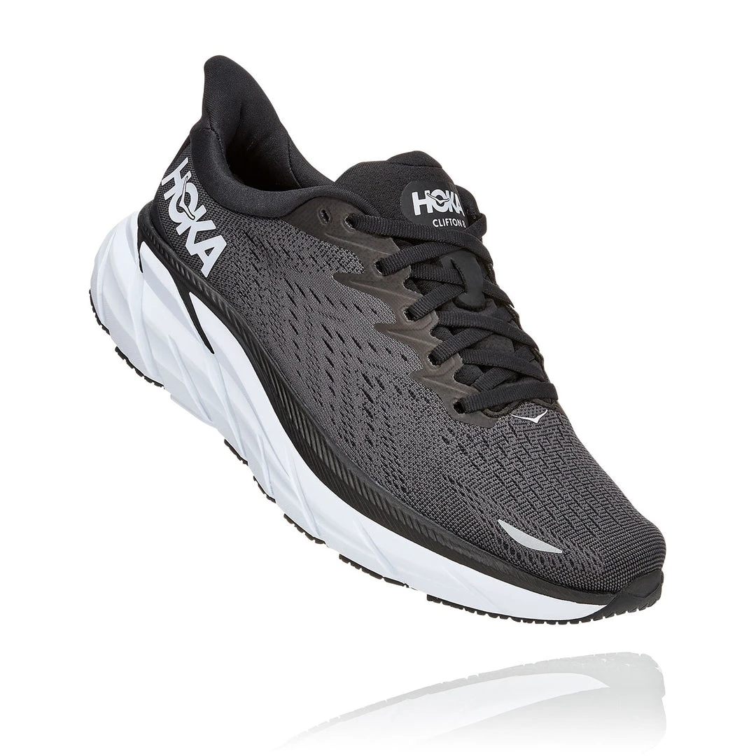 HOKA Women's Clifton 8 Running Shoe - Black/White - Wide (D) Shoes 2 HOKA Women's Clifton 8 Running Shoe - Black/White - Wide (D) Shoes