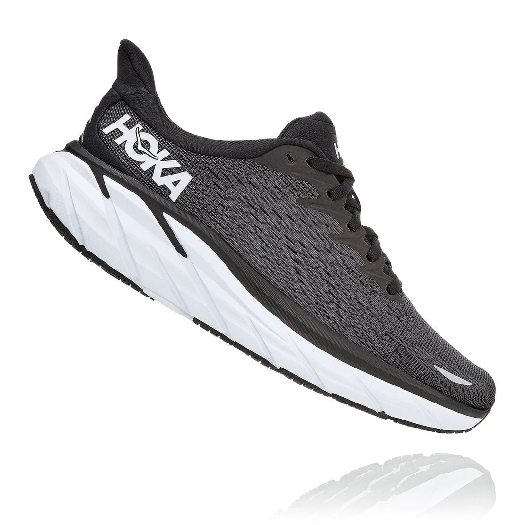 HOKA Women's Clifton 8 Running Shoe - Black/White - Wide (D) Shoes 1 HOKA Women's Clifton 8 Running Shoe - Black/White - Wide (D) Shoes