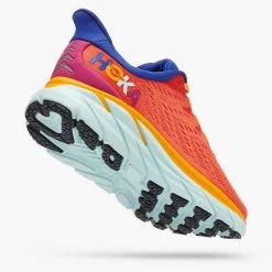 HOKA Women's Clifton 8 Running Shoes - Fiesta/Bluing - Regular (B) 8 HOKA Women's Clifton 8 Running Shoes - Fiesta/Bluing - Regular (B)