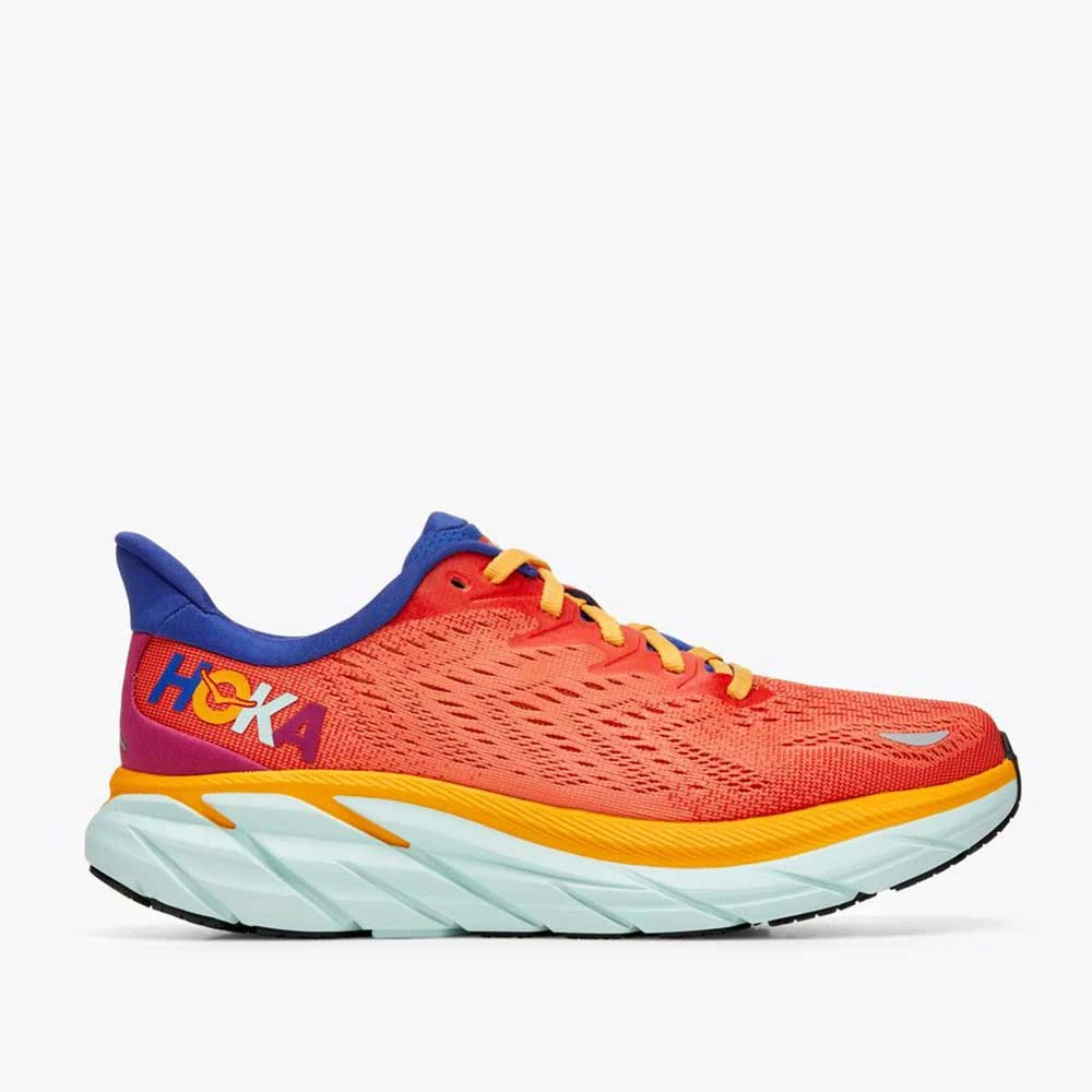 HOKA Women's Clifton 8 Running Shoes - Fiesta/Bluing - Regular (B) 6 HOKA Women's Clifton 8 Running Shoes - Fiesta/Bluing - Regular (B)
