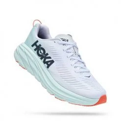 HOKA Women's Rincon 3 Running Shoe - White/Blue Glass - Regular (B) Shoes