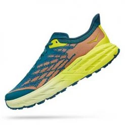 HOKA Men's Speedgoat 5 Trail Shoes - Blue Coral/Evening Primrose - Regular (D) 9 HOKA Men's Speedgoat 5 Trail Shoes - Blue Coral/Evening Primrose - Regular (D)