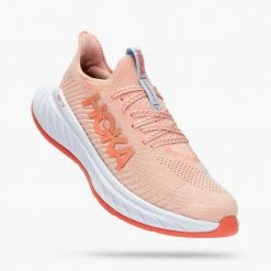 HOKA Women's Carbon X 3 Running Shoe- Peach Parfait/Summer Song- Regular (B)
