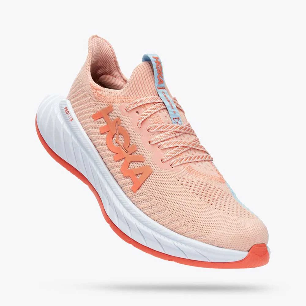 HOKA Women's Carbon X 3 Running Shoe- Peach Parfait/Summer Song- Regular (B) 2 HOKA Women's Carbon X 3 Running Shoe- Peach Parfait/Summer Song- Regular (B)