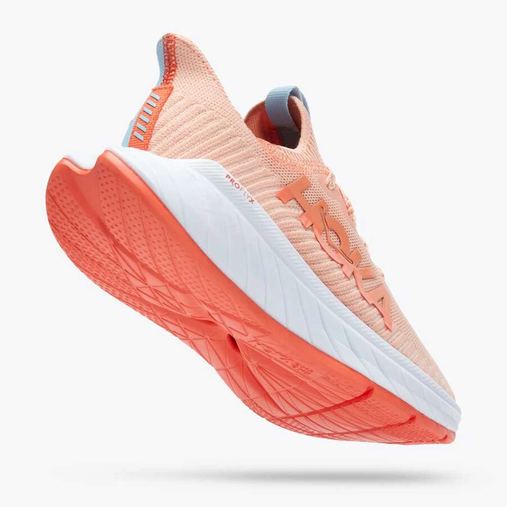 HOKA Women's Carbon X 3 Running Shoe- Peach Parfait/Summer Song- Regular (B) 3 HOKA Women's Carbon X 3 Running Shoe- Peach Parfait/Summer Song- Regular (B)