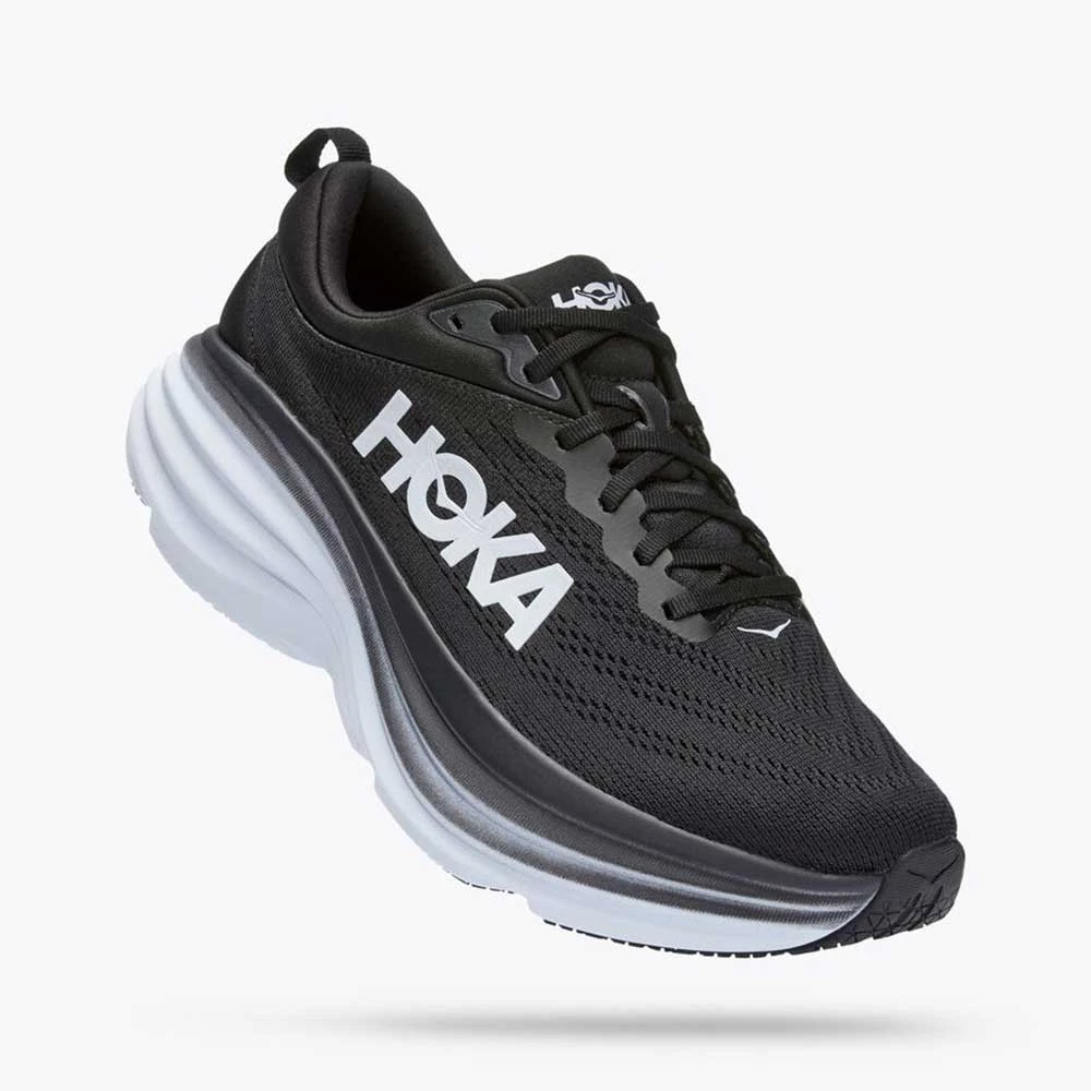 HOKA Men's Bondi 8 Running Shoe- Black/White- Regular (D) Shoes 2 HOKA Men's Bondi 8 Running Shoe- Black/White- Regular (D) Shoes
