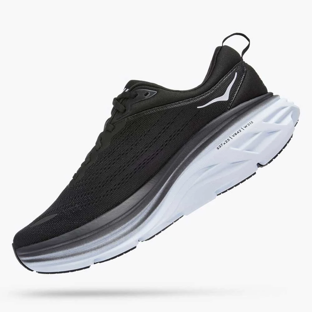 HOKA Men's Bondi 8 Running Shoe- Black/White- Regular (D) Shoes 4 HOKA Men's Bondi 8 Running Shoe- Black/White- Regular (D) Shoes
