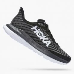 HOKA Shoes Women's Mach 5 Running Shoe - Black/Castlerock - Regular (B)