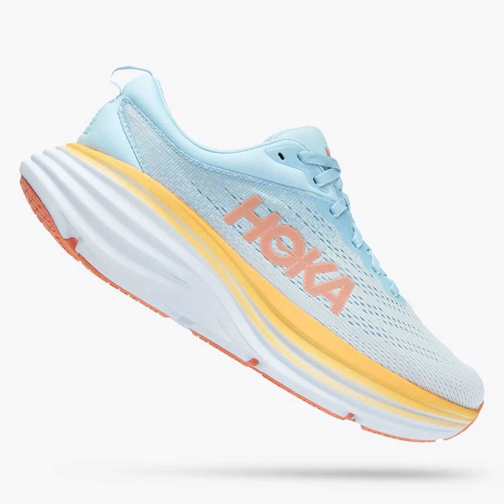 HOKA Shoes Women's Bondi 8 Running Shoe- Summer Song/Country Air- Regular (B) 1 HOKA Shoes Women's Bondi 8 Running Shoe- Summer Song/Country Air- Regular (B)