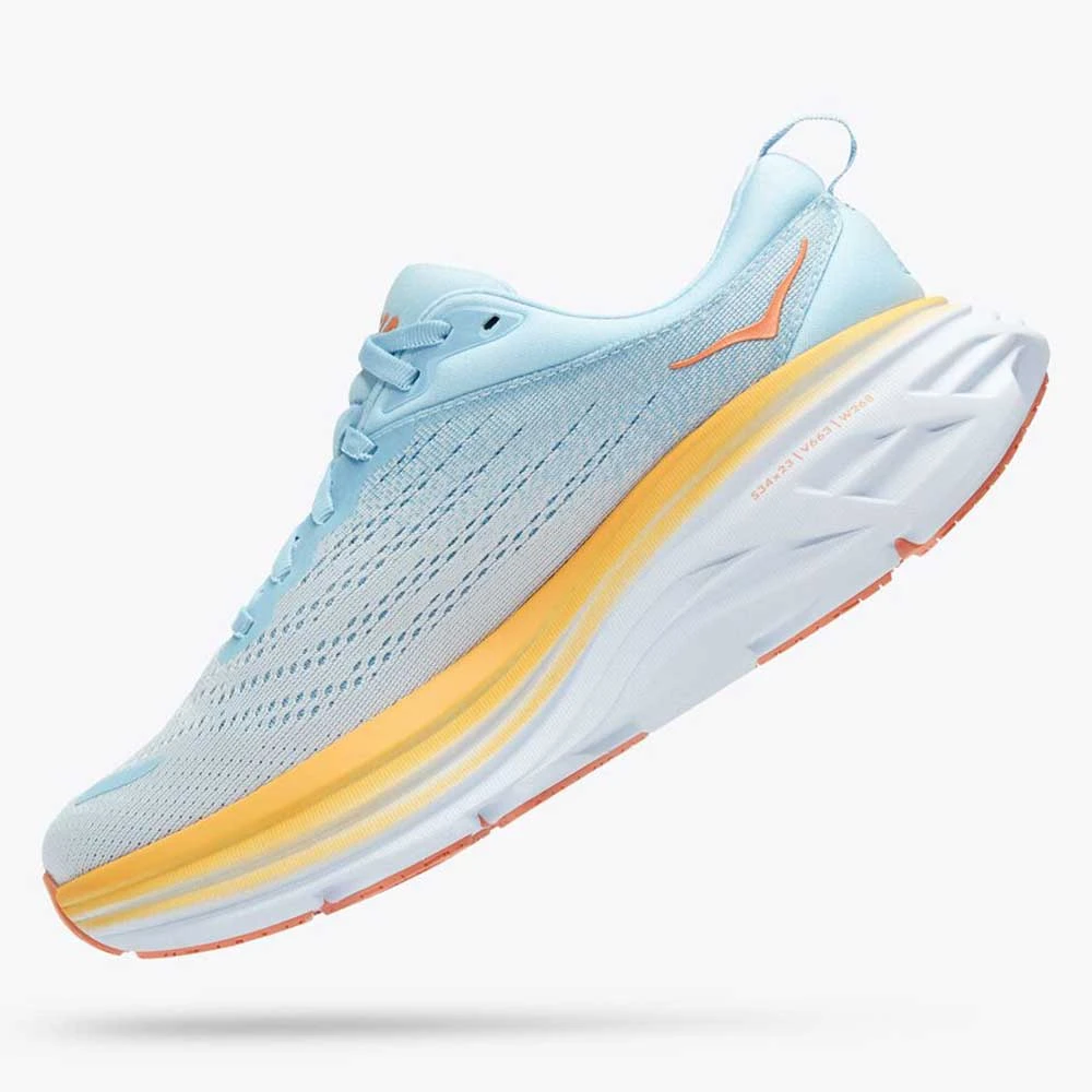 HOKA Shoes Women's Bondi 8 Running Shoe- Summer Song/Country Air- Regular (B) 3 HOKA Shoes Women's Bondi 8 Running Shoe- Summer Song/Country Air- Regular (B)