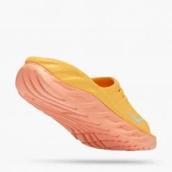 HOKA Unisex ORA Recovery Slide - Amber Yellow/Shell Coral - Regular (D) Shoes