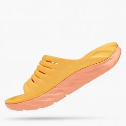 HOKA Unisex ORA Recovery Slide - Amber Yellow/Shell Coral - Regular (D) Shoes
