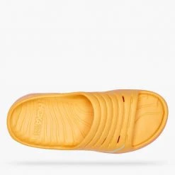 HOKA Unisex ORA Recovery Slide - Amber Yellow/Shell Coral - Regular (D) Shoes