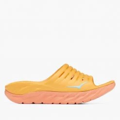 HOKA Unisex ORA Recovery Slide - Amber Yellow/Shell Coral - Regular (D) Shoes