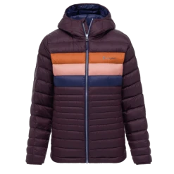 Cotopaxi Women's Fuego Hooded Down Jacket - Black Iris Stripes Jackets & Vests