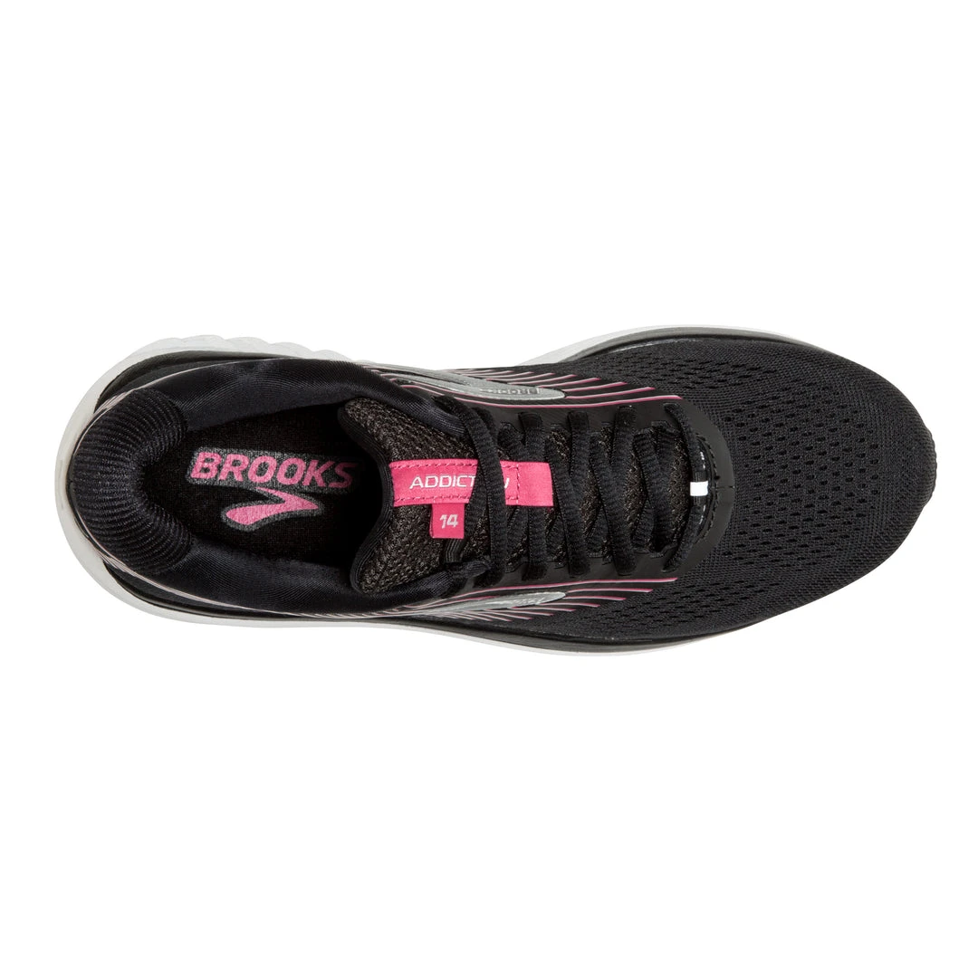 Brooks Women's Addiction 14 Running Shoe - Black/Hot Pink/Silver - Narrow (2A) 5 Brooks Women's Addiction 14 Running Shoe - Black/Hot Pink/Silver - Narrow (2A)