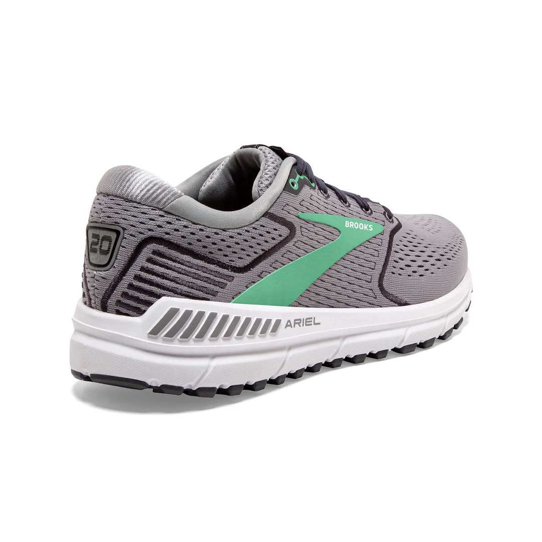 Brooks Women's Ariel 20 Running Shoe - Alloy/Blackened/Green - Extra Wide (2E) Shoes 4 Brooks Women's Ariel 20 Running Shoe - Alloy/Blackened/Green - Extra Wide (2E) Shoes