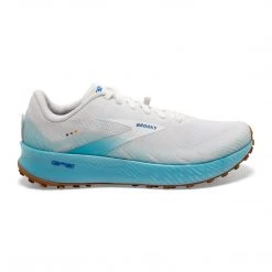 Brooks Shoes Women's Catamount Trail Running Shoe - White/Iced Aqua/Blue - Regular (B)