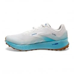 Brooks Shoes Women's Catamount Trail Running Shoe - White/Iced Aqua/Blue - Regular (B)