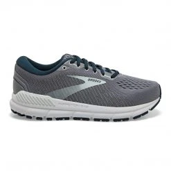 Brooks Shoes Women's Addiction GTS 15 Running Shoe - Grey/Navy/Aqua - Wide (D)
