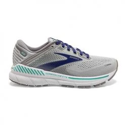 Brooks Women's Adrenaline GTS 22 Running Shoe - Alloy/Blue/Green - Extra Wide (2E) Shoes
