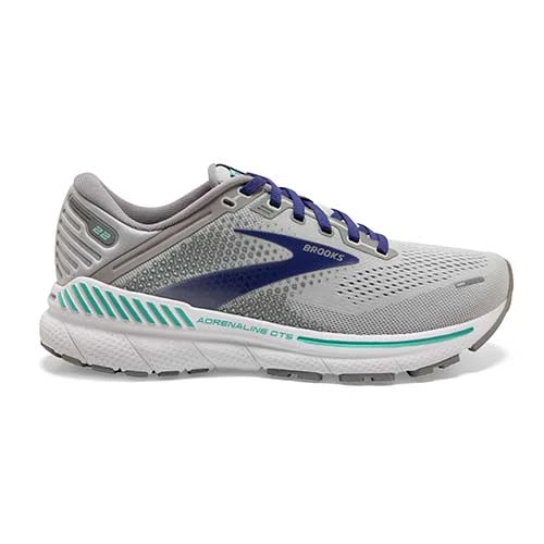 Brooks Women's Adrenaline GTS 22 Running Shoe - Alloy/Blue/Green - Extra Wide (2E) Shoes 1 Brooks Women's Adrenaline GTS 22 Running Shoe - Alloy/Blue/Green - Extra Wide (2E) Shoes