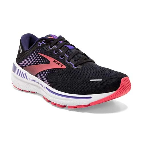 Brooks Women's Adrenaline GTS 22 Running Shoe - Black/Purple/Coral - Wide (D) Shoes 3 Brooks Women's Adrenaline GTS 22 Running Shoe - Black/Purple/Coral - Wide (D) Shoes