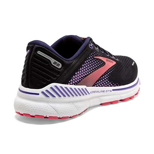 Brooks Women's Adrenaline GTS 22 Running Shoe - Black/Purple/Coral - Wide (D) Shoes 4 Brooks Women's Adrenaline GTS 22 Running Shoe - Black/Purple/Coral - Wide (D) Shoes