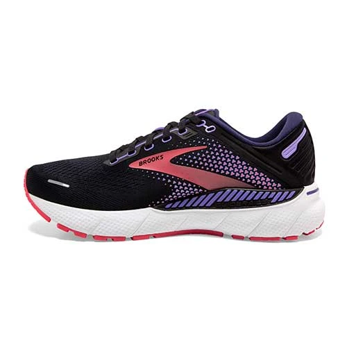 Brooks Women's Adrenaline GTS 22 Running Shoe - Black/Purple/Coral - Wide (D) Shoes 2 Brooks Women's Adrenaline GTS 22 Running Shoe - Black/Purple/Coral - Wide (D) Shoes