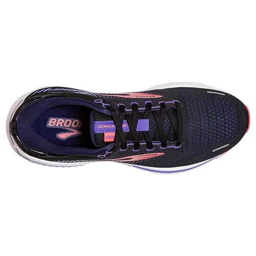 Brooks Women's Adrenaline GTS 22 Running Shoe - Black/Purple/Coral - Wide (D) Shoes 5 Brooks Women's Adrenaline GTS 22 Running Shoe - Black/Purple/Coral - Wide (D) Shoes