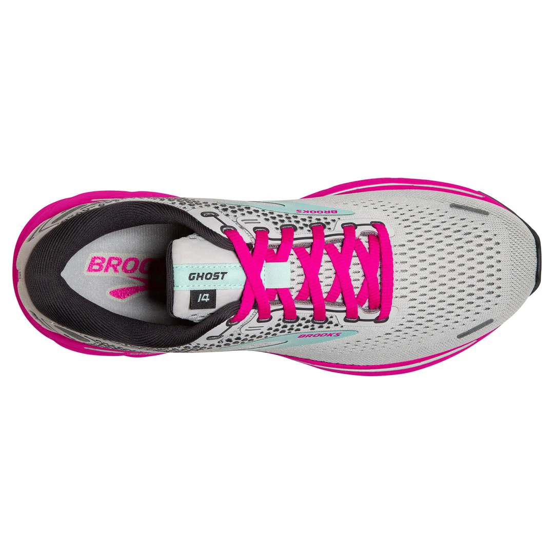 Brooks Shoes Women's Ghost 14 Running Shoe - Oyster/Yucca/Pink - Regular (B) 5 Brooks Shoes Women's Ghost 14 Running Shoe - Oyster/Yucca/Pink - Regular (B)
