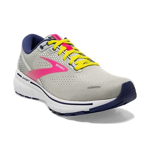 Brooks Women's Ghost 14 Running Shoe - Grey/Pink/Sulphur Spring - Regular (B) 2 Brooks Women's Ghost 14 Running Shoe - Grey/Pink/Sulphur Spring - Regular (B)