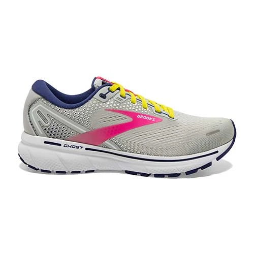 Brooks Women's Ghost 14 Running Shoe - Grey/Pink/Sulphur Spring - Regular (B) 1 Brooks Women's Ghost 14 Running Shoe - Grey/Pink/Sulphur Spring - Regular (B)