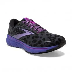 Brooks Women's Ghost 14 Electric Cheetah Running Shoe - Ebony/Black/Purple - Regular (B) Shoes 8 Brooks Women's Ghost 14 Electric Cheetah Running Shoe - Ebony/Black/Purple - Regular (B) Shoes