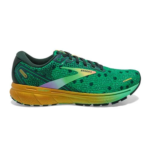 Brooks Women's Ghost 14 Run Lucky Running Shoe- Bright Green/Gables/Gold - Regular (B) 1 Brooks Women's Ghost 14 Run Lucky Running Shoe- Bright Green/Gables/Gold - Regular (B)