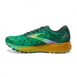 Brooks Women's Ghost 14 Run Lucky Running Shoe- Bright Green/Gables/Gold - Regular (B) 9 Brooks Women's Ghost 14 Run Lucky Running Shoe- Bright Green/Gables/Gold - Regular (B)